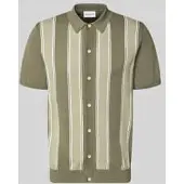 Lindbergh Knitted Polo Cardigan - Green - M