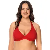 Vivisence bikini rintaliivit naisten uimapuvut pehmeät kuviottomat 3215, punainen, 85e, 85E