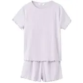 Mango Short Ribbed Pyjama - Purple - 7-8