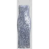 Ralph Lauren Sequin Paillettes-Wvn-Dresses - Silver - 38
