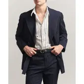 Gant Tonal Pinstriped Suit Blazer Evening Blue