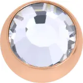 Wildcat Fine Threaded Jewelled Ball - Koristeosa - Valkoinen, 2,5 mm, 1,2 mm, Ruusukultainen metalli