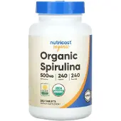 Nutricost , Orgaaninen Spiruliina, 500 mg, 240 Tabletti
