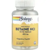 Solaray , Korkean Potenssin Betaini HCl Pepsiinin Kanssa, 650 mg, 100 VegCaps