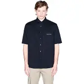 Armani Exchange for man. XM002317AF24533UB101 Navy Boxy Shirt (M), Casual, Cotton, Short sleeve
