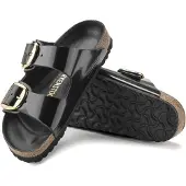 Birkenstock for woman. 1021476 Black Arizona Big Buckle Leather Sandals (Narrow Fit) (38), Flat, None, Casual