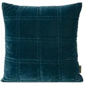 Eurofirany KRISTIN / 2 Samettinen tyynynpäällinen, jossa kaksinkertainen kirjailtu geometrinen kuvio, 45X45 cm, väri: tummansininen