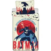Jerry Fabrics Batman Gothamin ritari lasten puuvillainen pussilakanasetti 140x200 cm
