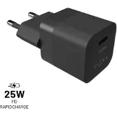 FIXED Super Nopea Mini Kotilaturi USB-C PD 25W Musta