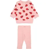 Lindex Set - Sweatshirt And Leggings - Pink - 104