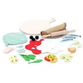 Vilac Pizzapaja dinetti della Mamma - - Ruskea - 40 ainesosaa - Puu - 28 x 18 x 4 cm