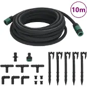 vidaXL Puutarhaletku musta 0,6" 10 m kumi