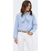 ONLY Onldisako L/S Bow Detail Shirt Wvn Ex - Blue - L
