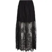 ROUGE EDIT Rouleya Hw Maxi Skirt - Black - XL