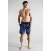 Tom Tailor Pyjamahousut 'Bermuda' sininen / laivastonsininen / tummanpunainen