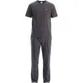 Dagi Pitkä pyjama tummanharmaa / burgundin punainen / musta