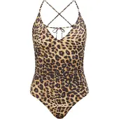 Lindex Swimsuit With Padded Cups - Beige - M