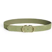 Pieces Pcginiesta Suede Jeans Belt - Khaki green - 80