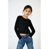 Kids Only Kognella L/S O-Neck Top Jrs Noos - Black - 122-128