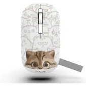 Inca IWM-242K, Molempikätinen, Bluetooth, 1600 DPI, Beige, Valkoinen