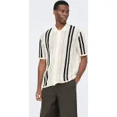 Only & Sons Onsleon Reg Ss Shirt Knit - Cream - XS