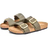 Tommy Hilfiger Th Classic Cork Sandal Leather - Khaki green - 39