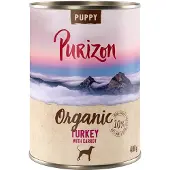 Purizon Organic 6 x 400 g - Puppy: kalkkuna & porkkana