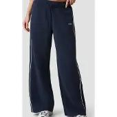 ICANIWILL Contrast Straight Leg Pants Midnight Blue