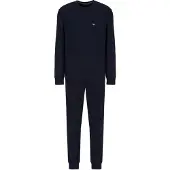 Emporio Armani Pitkä pyjama laivastonsininen / valkoinen