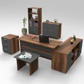 Kalune Design 6-osainen toimistokalustesarja Vo17-Ba, ruskea