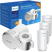 Philips AWP3705P3 -vesihanaan asennettava suodatin näytöllä ja laskurilla. Mukana 3 suodatinpatruunaa.