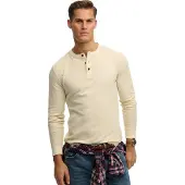 Superdry Lite Textured Grandad Pitkähihainen T-paita
