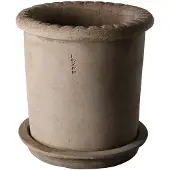 ERNST Pot W Saucer - Beige - 20X20X20CM
