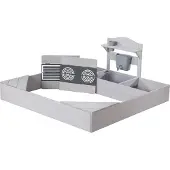 Roba Sandpit With Large Mud Kitchen And Cover, - Grey - ONE SIZE