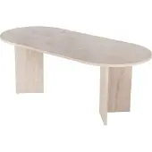 Skye Decor Ruokapöytä Sabella Travertine, 200x75x90 cm, hiekanvärinen