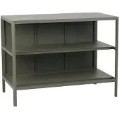 Brafab Kelia ulkokeittiön penkki hyllyillä Nordic green, 121x91x64 cm