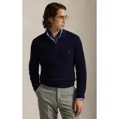 Ralph Lauren for man. 710979110001 Cotton and wool jumper with navy polo collar (S), Casual, Classic