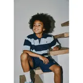 Hummel Hmljr Loose Striped Polo S/S Bee - Navy - 146/152