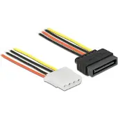 DeLOCK 60136, 0,2 m, SATA 15-pinninen, Molex (4-pin), Uros, Naaras, Suora
