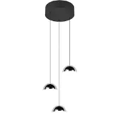TRIO Senta LED riippuvalaisin 3-os 20 cm mattamusta/kromi 4000K