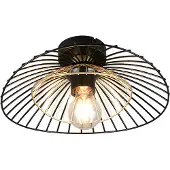 TRIO Lauris kattovalaisin ø30cm E27 mattamusta/kulta