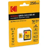 Kodak Microsdxc Micro Sdxc Microsd 256gb Uhs-i U3 V30 A1 card + Adapter