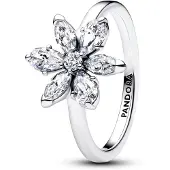Pandora Herbarium Sparkling Flower Cocktail Ring - Silver - 54