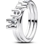 Pandora Mum Letters Splittable Ring - Silver - 56