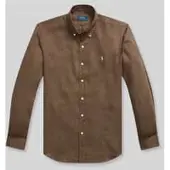 Ralph Lauren Custom Fit Linen Shirt - Brown - XL