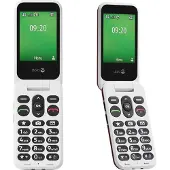 Doro Leva E22, taitettava matkapuhelin suurilla näppäimillä, 4G, punavalkoinen