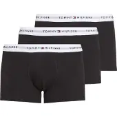 Tommy Hilfiger Underwear Bokserishortsit 'Essentials' meleerattu musta / valkoinen