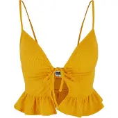 Urban Classics Waffle Pique Ruffle Hihaton T-paita