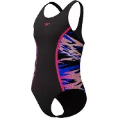 Speedo Hyperboom Splice Muscleback Swimsuit - Black - 10
