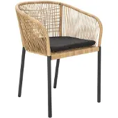 Brafab Delta tuoli Musta / Natural Wicker/ Teddy Black